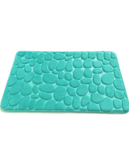 Cobblestone Embossed Bathroom Bath Mat Coral Fleece Non-slip Carpet