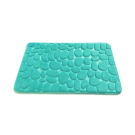 Cobblestone Embossed Bathroom Bath Mat Coral Fleece Non-slip Carpet