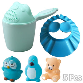 Baby Shower Shampoo Cup Kids Cartoon Bathing Toys Bath Cap