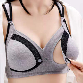 Nursing Bra Summer Breathable Breastfeeding Bras for Women Maternity Bra Plus Big Size Easy Feeding Bra Wire Free