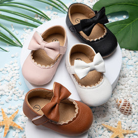 Baby Casual Shoes Infant Toddler Bowknot Non-slip Rubber Soft-Sole Flat