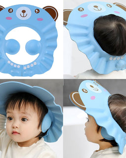 Baby Shower Soft Cap Adjustable Hair Wash Hat for Kids Ear Protection Safe