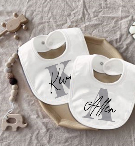 Personalized Baby Bib Bibs Custom Initial with Name