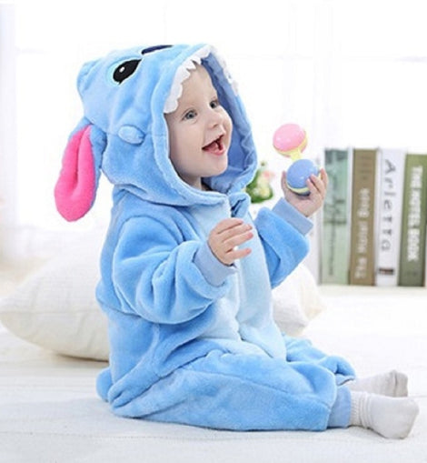 Baby Rompers Winter Costume Flannel Hooded Jumpsuits Baby Clothes