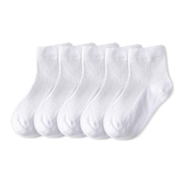 5 Pairs/Lot Children Socks  Fashion Cotton Solid Wild Soft Cozy Breathable