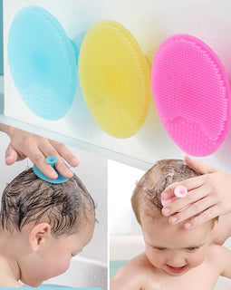 Silicone Shampoo Brush for Baby Infant Bathing Soft Silicone Boys Kids Shower Brush Head Hair Washing Massage Brushes Wipe Comb