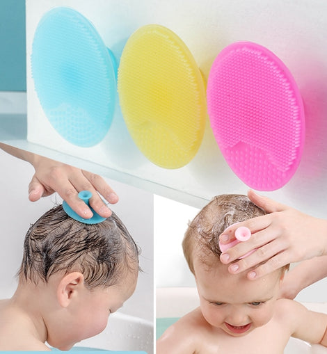 Silicone Shampoo Brush for Baby Infant Bathing Soft Silicone Boys Kids Shower Brush Head Hair Washing Massage Brushes Wipe Comb