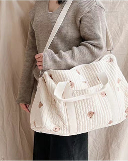 Large Maternity Bag for Baby Diaper Maternal Mommy Bag Quilted Nappy Maternity Packs Toiletry  Luggage Bag Mom Travel Tote