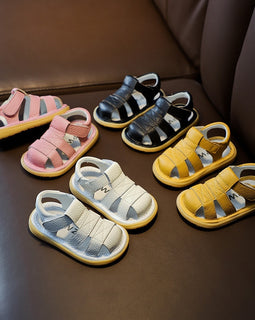 Baby Girls Summer Sandals Soft Bottom Genuine Leather Beach Sandals