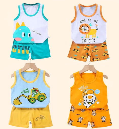 2PCS Children Clothing Vest Suit Children's Sets Summer