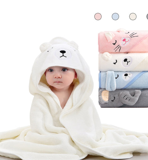 Toddler Baby Hooded Towels Newborn Kids Bathrobe Super Soft Bath Towel